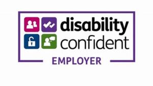 Logo which reads disability confident employer