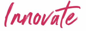 A logo which is in red font and reads 'Innovate'