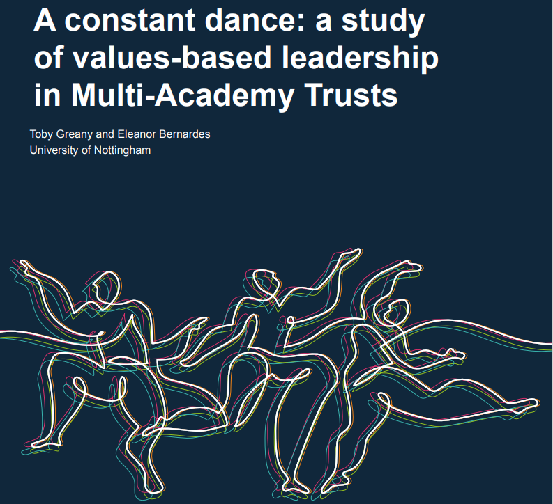 A front cover of a book which has the title 'A Constant dance: A study of values-based leadership in Multi-Academy Trusts